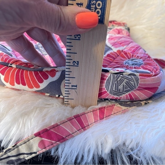 Vera Bradley Small Crossbody Shoulder Bag Cherry Blossom Fabric Pink Red White - Picture 7 of 7